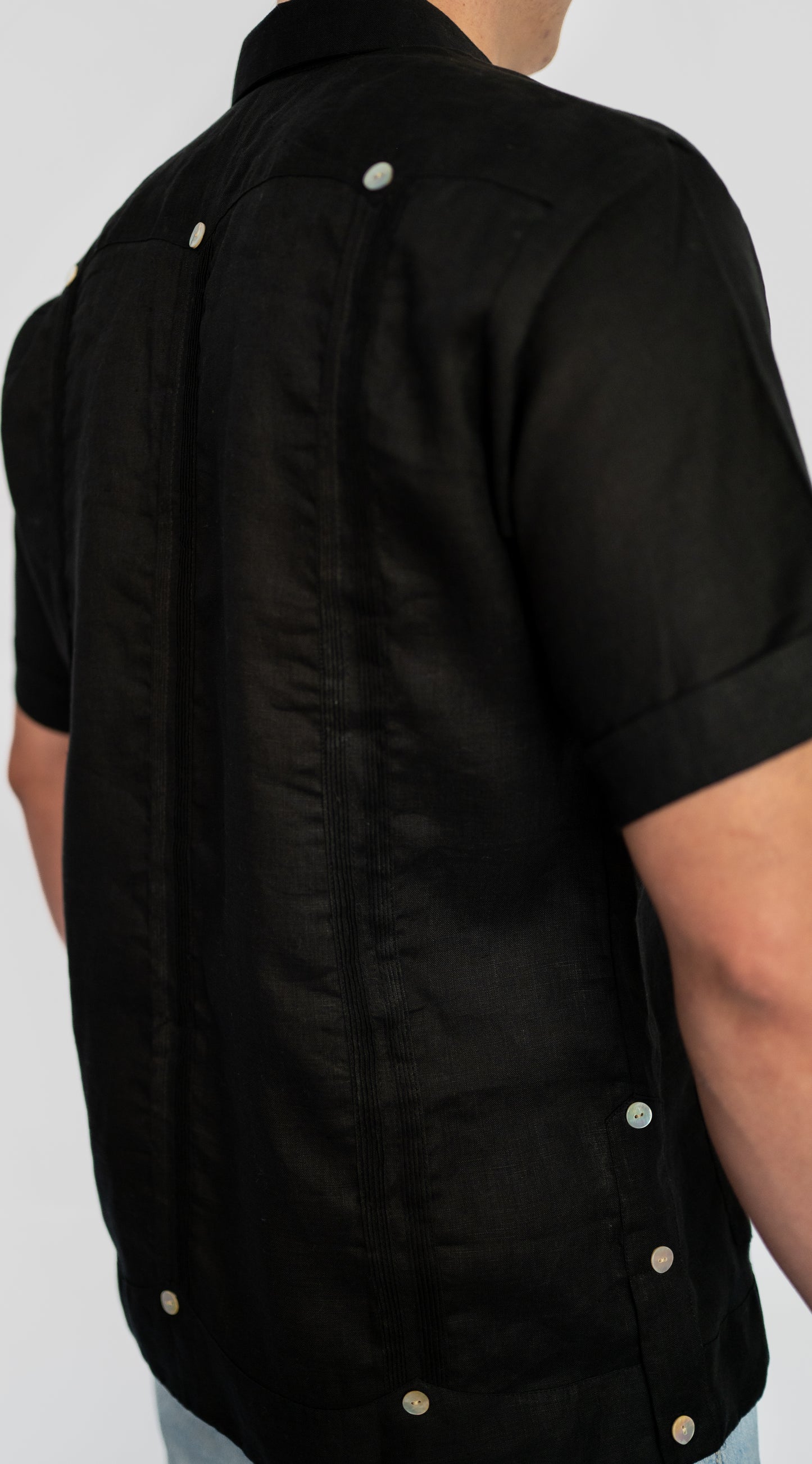 Cubana Short Sleeve Black 100% Linen