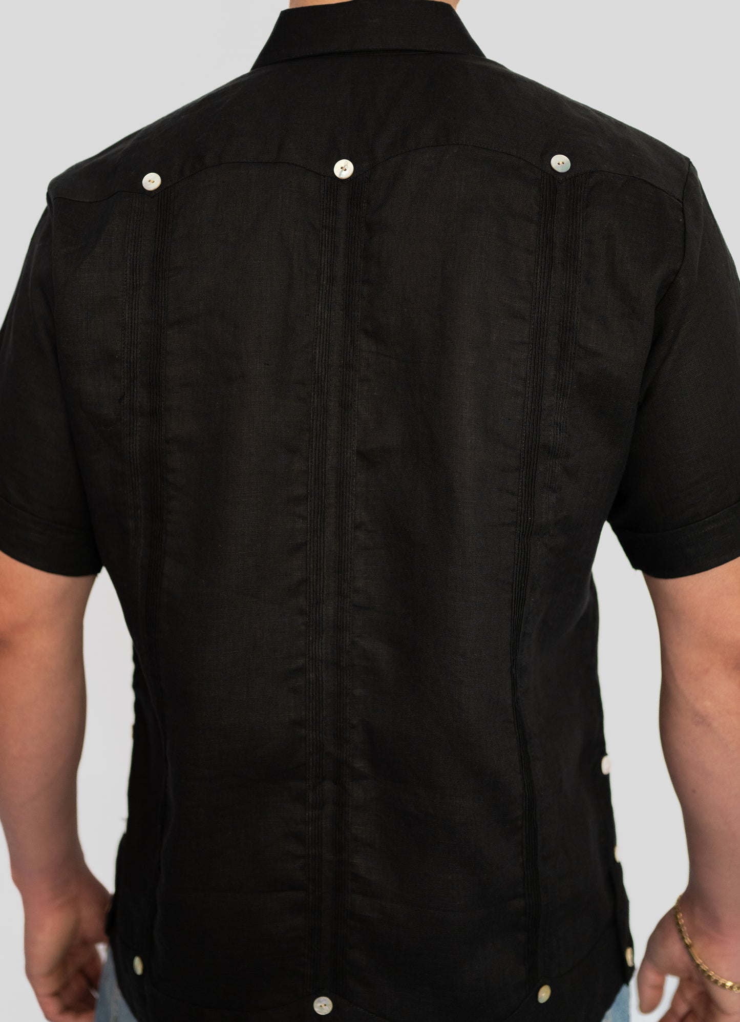 Cubana Short Sleeve Black 100% Linen